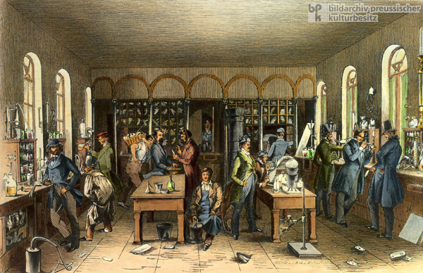 Justus von Liebig in His Laboratory at the Chemical Institute of the University of Giessen (c. 1840)